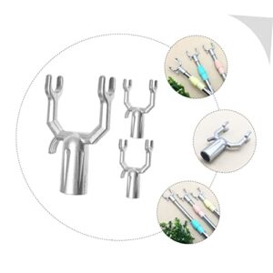 Yardwe 3pcs Clothes Rail Fork Drying Rack Clothes Decorating Tools Retractable Clothes Rack Telescoping Clothesline Prop Clothes Drying Rod Heads Clothes Pole Supplies Clothes Pole Fork