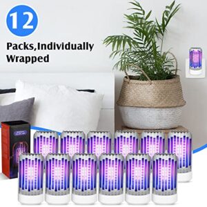 Qualirey 12 Pcs Indoor Bug Zappers, Plug in Bug Zapper Indoor Electronic Mosquitoes Killer Mosquito Repellent Zapper Indoor Mosquito Zapper Fly Trap with Purple Light for Home Bedroom Office