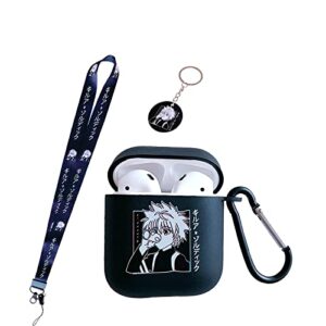 nolega with anime character lanyard keychain airpod 1/2 case， personalised drink boy and unique tpu process frosted soft airpod case