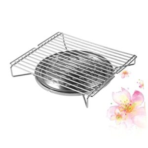 portable bbq grill，1pc Indoor Charcoal Grill Tabletop Gas Grill Outdoor Gas Burner Portable Barbecue Stove Steel Gas Grill Bbq Plate Bakeware Gas Stove Camping Stove Barbecue Stainless Steel Grill ( C