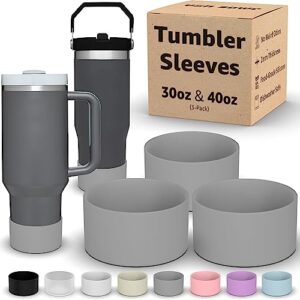 jmoe usa boot sleeves for stanley 40oz adventure quencher h2.0 & 20oz & 30oz iceflow tumblers | protects against dents & scratches | protector for bottom of cup | bpa free silicone