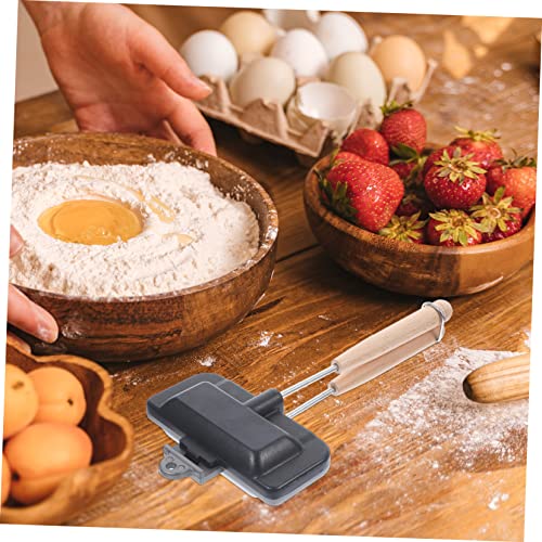 SHOWERORO Sandwich Pan Loaf Bread Pan Toaster Oven Pans Bread Mold Baking Pan Kitchen Bread Frying Pan Sandwich Baking Pan Aluminum, Wood Non Stick Accessories Nonstick Cookware Grill Pan