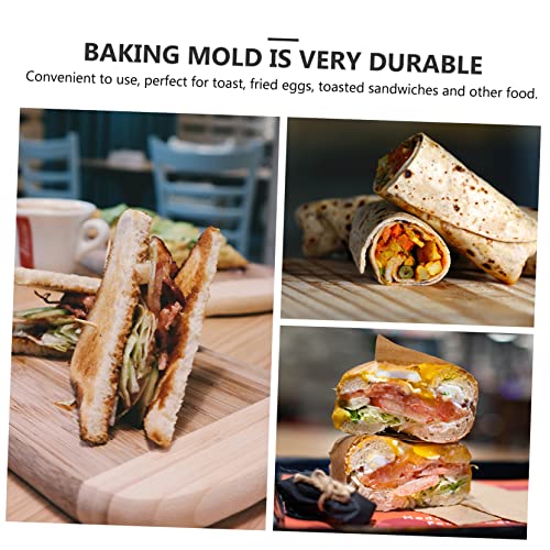 SHOWERORO Sandwich Pan Loaf Bread Pan Toaster Oven Pans Bread Mold Baking Pan Kitchen Bread Frying Pan Sandwich Baking Pan Aluminum, Wood Non Stick Accessories Nonstick Cookware Grill Pan