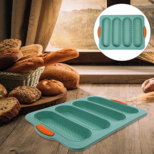 UPKOCH Bake s 2 Pack Silicone Bread Baking Mold Nonstick Baking Pan Baking Tool Kitchen Gadget, Green Silicone Mold French Bread Baking Pan