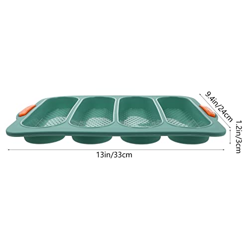 UPKOCH Bake s 2 Pack Silicone Bread Baking Mold Nonstick Baking Pan Baking Tool Kitchen Gadget, Green Silicone Mold French Bread Baking Pan