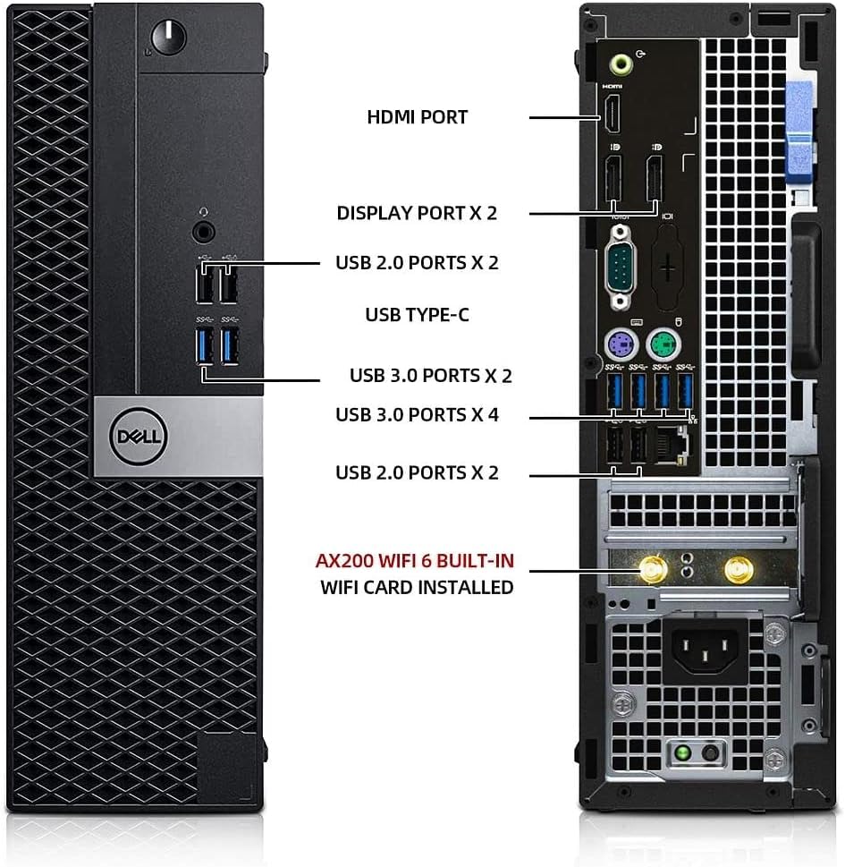 Dell OptiPlex 5050 Desktop Computers with 24 inch Monitor PC Bundle,32GB DDR4 Ram New 1TB M.2 NVMe SSD,AX200 Built-in WiFi 6,Bluetooth 5.2, i5-6500 3.2GHz,HDMI,DVD-RW,Windows 10 Pro (Renewed)