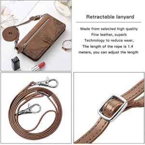 HUANGTAOLI Crossbody Shoulder Strap Adjustable Phone Case for Oppo A57 5G, PU Leather Zipper Handbag Wallet Case Kickstand Cover for Oppo A57 5G