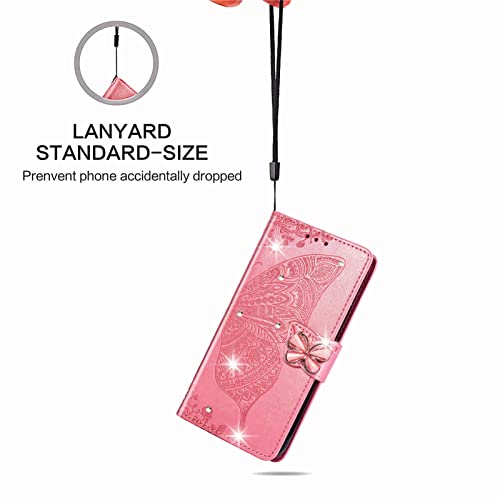 HUANGTAOLI Diamond Bling PU Leather Wallet Cover for Oppo A57 5G, Card Slots Stand Magnetic Closure Flip Phone Case for Oppo A57 5G