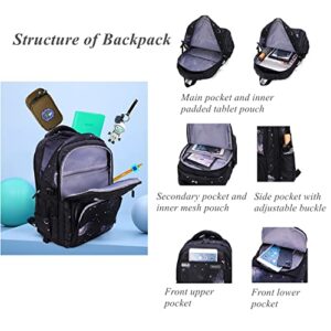 Galaxy Rolling Backpacks for Boys School Elementary, Universe Trolley Boys Backpacks Bookbags with 2 Wheels