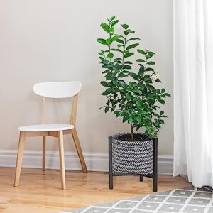 Blvornl Adjustable Plant Stand, Mid-Century Modern Metal Plant Stand 3 Legs Heavy Duty for 12"-16" Plant Pot, Flower Potted Plant Holder Display for Indoor and Outdoor(Black, Excluding Potted Plant)