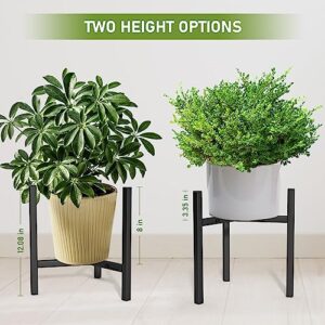 Blvornl Adjustable Plant Stand, Mid-Century Modern Metal Plant Stand 3 Legs Heavy Duty for 12"-16" Plant Pot, Flower Potted Plant Holder Display for Indoor and Outdoor(Black, Excluding Potted Plant)