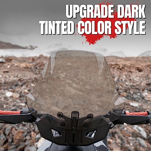 A & UTV PRO Dark Tinted Adventure Wider Windshield for Can Am Ryker All Models, Upgrade XXL Adjustable Vented Wind Windscreen Deflector Accessories, Replace OEM # 219401032