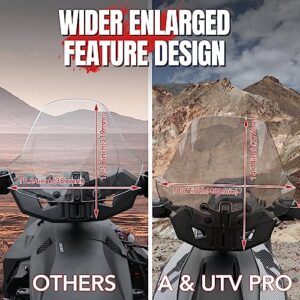 A & UTV PRO Dark Tinted Adventure Wider Windshield for Can Am Ryker All Models, Upgrade XXL Adjustable Vented Wind Windscreen Deflector Accessories, Replace OEM # 219401032