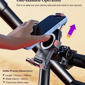 BRCOVAN Aluminum Alloy UTV Phone Holder with Vibration Dampener & High-Speed Secure Lock, Metal Anti-Shake UTV Roll Bar Cellphone Mount Fit Roll Cage 1.5/1.65/1.75/1.85/2 inch, for 4.7''-7.2'' Phones