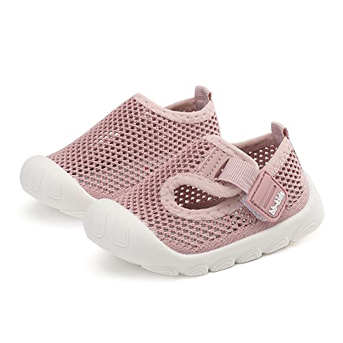 Toddler Shoes Baby Sneakers Girls and Boys Lightweight Breathable Mesh Beginner Walking Shoes 6 12 18 24 30 36 Months Pink