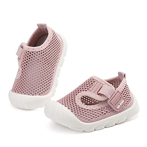 Toddler Shoes Baby Sneakers Girls and Boys Lightweight Breathable Mesh Beginner Walking Shoes 6 12 18 24 30 36 Months Pink