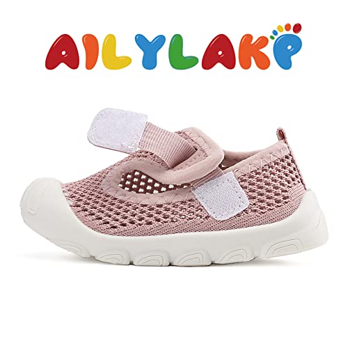 Toddler Shoes Baby Sneakers Girls and Boys Lightweight Breathable Mesh Beginner Walking Shoes 6 12 18 24 30 36 Months Pink