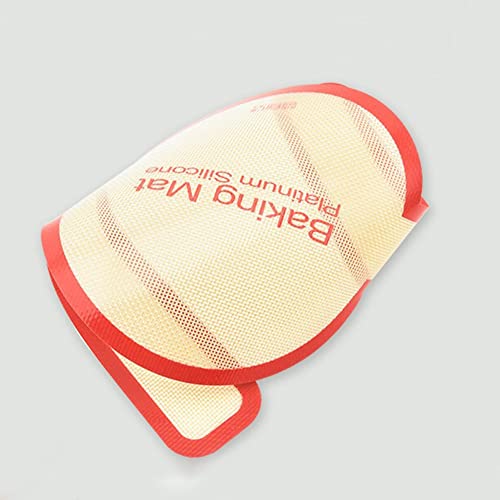 2 Pcs Silicone Baking Mat with Long Handle Reusable Baking Bread Pad for Dutch Oven Glass Fiber Bread Baking Sheet for Transfer of Dough (Red, 2)