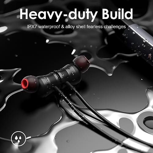 Rythflo Bluetooth Headphones, 150H Playtime Wireless Bluetooth Earbuds w/Mic in-Ear Magnetic Neckband Earphone, IPX7 Sweatproof Deep Bass Headset for Home, Traveling, Outdoor, Business Trips