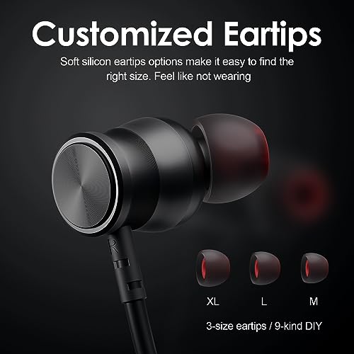 Rythflo Bluetooth Headphones, 150H Playtime Wireless Bluetooth Earbuds w/Mic in-Ear Magnetic Neckband Earphone, IPX7 Sweatproof Deep Bass Headset for Home, Traveling, Outdoor, Business Trips