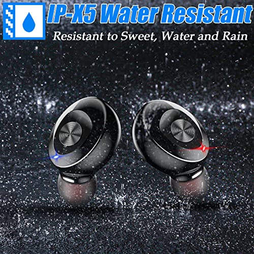 Earbuds Mini Headphones Headset, Hi-Fi Stereo in-Ear Earphones with 300Mah Charging Case, Touch Control, IPX5 Waterproof with LED Display Built-in Mic for Sports, Workout, Gym