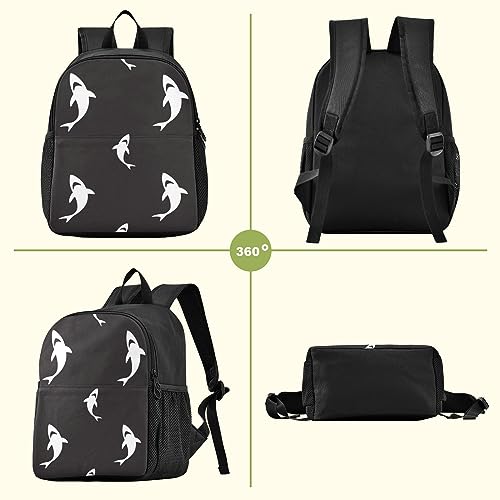 KFBE Black White Shark Kids Backpack Preschool Toddler Bookbag Backpack for Girls Boys School Bags S 20844490