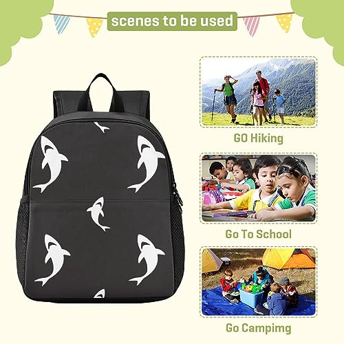 KFBE Black White Shark Kids Backpack Preschool Toddler Bookbag Backpack for Girls Boys School Bags S 20844490