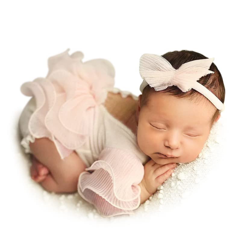 ForBaysy Newborn Photography Outfit Baby Girls Photography Props Photo Shoot Ruffles Lace Romper Newborn Costume