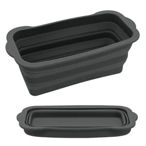 anphsin 2pcs silicone grease cup liners for blackstone, reusable foldable grill drip pan liners, grease catchers trays compatible with blackstone 36/30/28/22/17inches griddle (black 8 x 4 x 3 in)