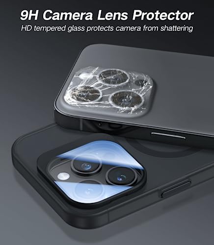 VOFATA for iPhone 14 Pro Max Case with Metal Camera Stand [Built-in 9H Camera Lens Protector][Compatible with Magsafe] Mil-Grade Shockproof Translucent Magnetic for iPhone 14 ProMax Case, Black