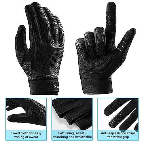 Glofit Cycling Gloves Bike Gloves for Men Women - 5MM Pad Biking Gloves Full Finger Road Bike MTB Bicycle Gloves - for Cycling/Workout/Hiking/Gym/Training/Outdoor X-Large