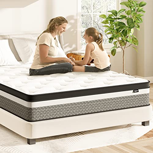 Bednew Full Mattress, 14 Inch Pocket Spring Hybrid Mattress in a Box, Individually Wrapped Coils for Motion Isolation, Medium Firm Mattress CertiPUR-US Certified…