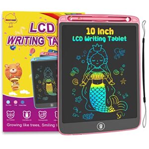 lcd writing tablet for kids, 10 inch doodle board drawing pad for kids drawing tablet toys for 3-6 years old girls boys, pink