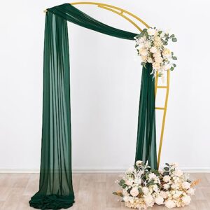 Socomi Wedding Arch Draping Fabric 29" x 20Ft 1 Panel Emerald Green Sheer Curtain Drapes Extra Long for Wedding Ceremony Birthday Party Decoration