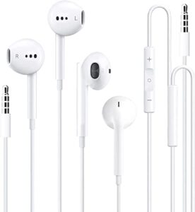 [2 pack]iphone headphones [apple mfi certified] apple earbuds wired with 3.5mm earphones (built-in microphone & volume control) compatible with iphone/ipad/ipod/pc, mp3/4 and other 3.5mm jack devices