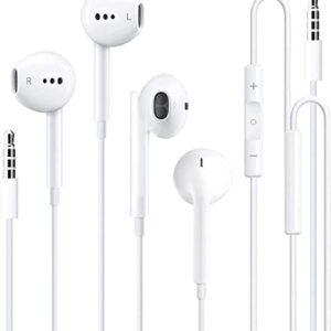 [2 Pack]iPhone Headphones [Apple MFi Certified] Apple Earbuds Wired with 3.5mm Earphones (Built-in Microphone & Volume Control) Compatible with iPhone/iPad/iPod/PC, MP3/4 and Other 3.5mm Jack Devices