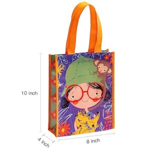 Loveinside Medium Recycled Gifts Bags with Handles, Kids Reusable Birthday Party Gift Bag, Shopping Bag - 8" x 4" x 10", 1 Pcs - Girl