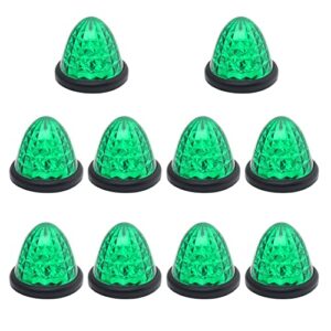 MoreChioce 10PCS LED Side Marker Light, Waterproof Trailer LED Clearance Marker Lights Universal Led Trailer Lights Warning Beacon Light for 12V 24V Car Truck RV,Green