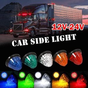 MoreChioce 10PCS LED Side Marker Light, Waterproof Trailer LED Clearance Marker Lights Universal Led Trailer Lights Warning Beacon Light for 12V 24V Car Truck RV,Green