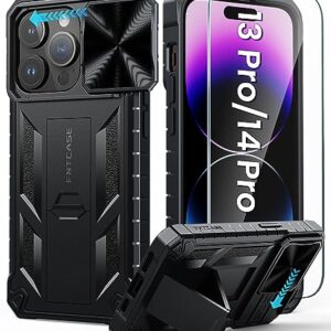 FNTCASE for iPhone 14-Pro/13-Pro Phone Case: 13 Pro Cases & 14 Pro Case Military Grade Drop Proof Mobile Cover with Kickstand | Rugged Shockproof Protective Cell Phonecase for Apple 14pro/13pro 6.1''