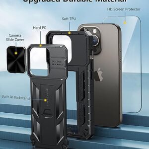 FNTCASE for iPhone 14-Pro/13-Pro Phone Case: 13 Pro Cases & 14 Pro Case Military Grade Drop Proof Mobile Cover with Kickstand | Rugged Shockproof Protective Cell Phonecase for Apple 14pro/13pro 6.1''