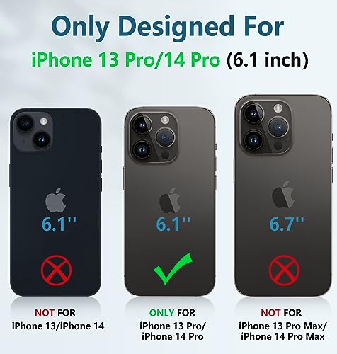 FNTCASE for iPhone 14-Pro/13-Pro Phone Case: 13 Pro Cases & 14 Pro Case Military Grade Drop Proof Mobile Cover with Kickstand | Rugged Shockproof Protective Cell Phonecase for Apple 14pro/13pro 6.1''