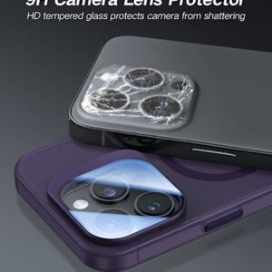 VOFATA for iPhone 14 Pro Case with Metal Camera Stand [Built-in 9H Camera Lens Protector][Compatible with Magsafe] Military Grade Shockproof Translucent Matte Magnetic Phone Case 6.1",Purple