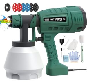 paint sprayer, electric paint spray gun, 700w hvlp spray gun with 6 nozzles & 3 spray patterns, easy to clean, for home interior and exterior, painting projects, wall, fence, furniture, cabinet