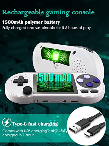 Fadist Handheld Game Console, Portable Retro Game Console, Built in 6000+ Classic Games,3.0 inch IPS Screen,Support for 2 Player,Connecting to TV， Ideal Gift for Kids, Adult, Friend, Lover