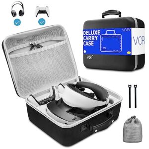 vori carrying case for psvr2 gaming headset and touch controllers accessories, portable protection hard case for ps vr2 controller, suitable for travel and home storage, black