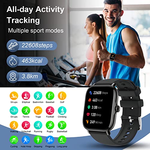 Zhizhi Smart Watch for Men Women: Fitness Tracker Bluetooth (Make/Answer Call) Waterproof Smartwatch Android Phone iPhone Digital Sport Running Watches Health Sleep Heart Rate Monitor Step Counter