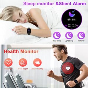 Zhizhi Smart Watch for Men Women: Fitness Tracker Bluetooth (Make/Answer Call) Waterproof Smartwatch Android Phone iPhone Digital Sport Running Watches Health Sleep Heart Rate Monitor Step Counter