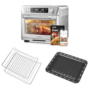 cosori air fryer toaster oven, 12-in-1 convection ovens with food tray and oven rack, cto-ft201-kus and cto-wr201-sus