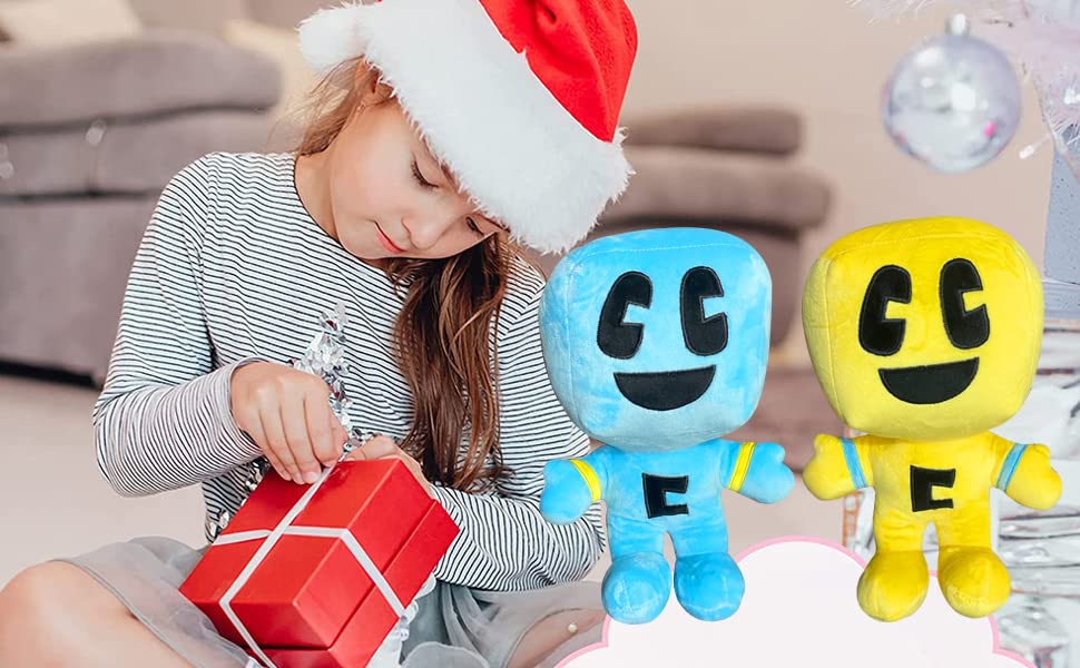 YESLAIFU 11 Inch Creeper Plush Toys,Block Master（2023 New Plush） The Best Gift for Kids (Blue+Yellow)